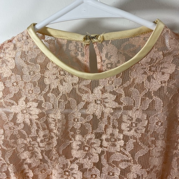 Vintage 50's Small Pink Lace Full Sweep Hollywood Maisel Style‎ Cocktail Dress - Picture 4 of 14